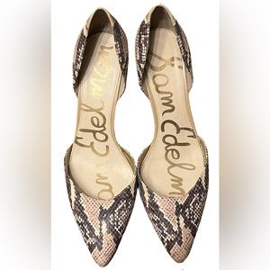 Sam Edelman Snakeskin Heels Pointed Toe
